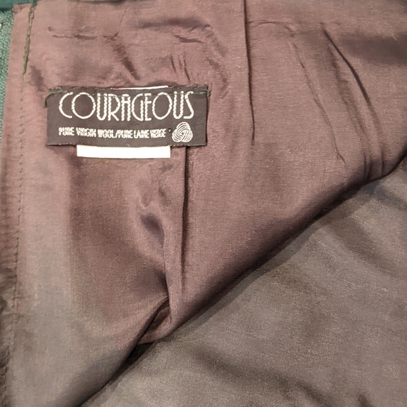 Vintage Hunter Green 100% Wool Button Down Full Length Skirt Size 14 - Picture 6 of 7